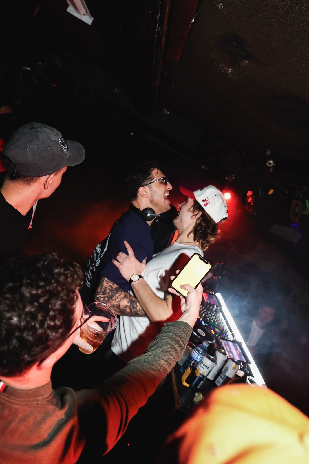 Energy at the booth — No Sleep Club